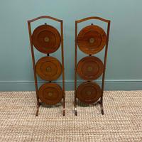 Unusual Pair of Antique Mahogany Folding Cake Stands (3 of 5) Unusual Pair of Antique Mahogany Folding Cake Stands (3 of 5)