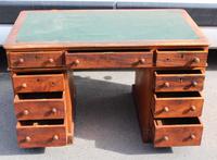 1920s Solid Mahogany Pedestal Desk with Green Top (2 of 4) 1920s Solid Mahogany Pedestal Desk with Green Top (2 of 4)