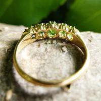 Antique Edwardian Demantoid Garnet Five Stone Ring 1911, Green Garnet (6 of 8) Antique Edwardian Demantoid Garnet Five Stone Ring 1911, Green Garnet (6 of 8)
