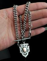 Antique Silver Double Albert Chain, Watch Fob (8 of 13) Antique Silver Double Albert Chain, Watch Fob (8 of 13)