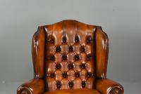 Antique Pair of Deep Buttoned Leather Wing Chairs (6 of 7) Antique Pair of Deep Buttoned Leather Wing Chairs (6 of 7)