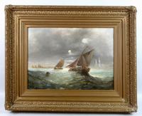Pair of George H. Knight Oil on Canvas Paintings of Marine Scenes (5 of 9) Pair of George H. Knight Oil on Canvas Paintings of Marine Scenes (5 of 9)