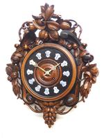 Rare Antique French Carved Dial Wall Clock 8 Day Movement Dial Black Forest Design (4 of 10) Rare Antique French Carved Dial Wall Clock 8 Day Movement Dial Black Forest Design (4 of 10)