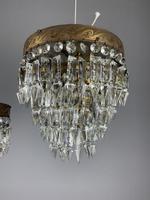 Pair of French 1930s Flush Ceiling Crystal & Brass Ceiling Lights, Rewired (6 of 9) Pair of French 1930s Flush Ceiling Crystal & Brass Ceiling Lights, Rewired (6 of 9)