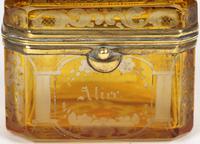 Bohemian Antique Engraved Metal Mounted Overlay Yellow Glass Sugar Casket 19th Century (12 of 19) Bohemian Antique Engraved Metal Mounted Overlay Yellow Glass Sugar Casket 19th Century (12 of 19)