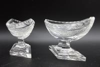 Pair of Late Regency Period Boat Shaped Cut Glass Salts (2 of 5) Pair of Late Regency Period Boat Shaped Cut Glass Salts (2 of 5)