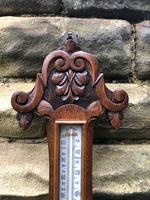 Antique Carved Oak Aneroid Barometer (2 of 7) Antique Carved Oak Aneroid Barometer (2 of 7)