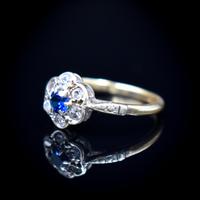 Antique Blue Sapphire & White Sapphire 9ct Gold Cluster Daisy Ring (7 of 10) Antique Blue Sapphire & White Sapphire 9ct Gold Cluster Daisy Ring (7 of 10)