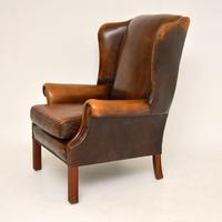 Antique Georgian Style Leather Wing Back Armchair (7 of 11) Antique Georgian Style Leather Wing Back Armchair (7 of 11)