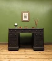 Antique Black Painted Pedestal Desk, 3 Parts, Gothic Shabby Chic (15 of 17) Antique Black Painted Pedestal Desk, 3 Parts, Gothic Shabby Chic (15 of 17)