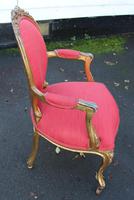 1960s Gilt Armchair Louis XV Style in Red (2 of 3) 1960s Gilt Armchair Louis XV Style in Red (2 of 3)