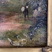 Antique Victorian signed oil painting river landscape at sunset in gesso frame (3 of 8) Antique Victorian signed oil painting river landscape at sunset in gesso frame (3 of 8)