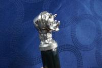 Silver Rhino Pommel on Ebonised Walking Stick (2 of 6) Silver Rhino Pommel on Ebonised Walking Stick (2 of 6)