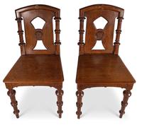 Pair of English Hall Chairs (4 of 6) Pair of English Hall Chairs (4 of 6)