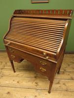Antique Oak Roll Top Writing Desk, Tambour Front Bureau Desk (14 of 20) Antique Oak Roll Top Writing Desk, Tambour Front Bureau Desk (14 of 20)