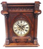 Interesting Rare German Striking Bracket Clock by Lenzkirch in Gothic Oak Glazed Case (10 of 13) Interesting Rare German Striking Bracket Clock by Lenzkirch in Gothic Oak Glazed Case (10 of 13)