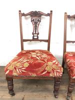 Pair of Antique Bedroom Chairs with Fabric Seats (5 of 7) Pair of Antique Bedroom Chairs with Fabric Seats (5 of 7)
