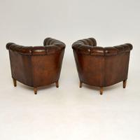 Pair of Antique Swedish Leather Chesterfield Armchairs (12 of 12) Pair of Antique Swedish Leather Chesterfield Armchairs (12 of 12)
