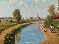 Josef Harencz Original Canal & Swan Landscape Oil Painting (6 of 10) Josef Harencz Original Canal & Swan Landscape Oil Painting (6 of 10)