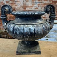 Large 19th Century Cast Iron Urn by Durenne (3 of 4) Large 19th Century Cast Iron Urn by Durenne (3 of 4)