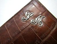 Monogram 'SM', Victorian Solid Sterling Silver Mounted Crocodile Skin Leather Antique Wallet Purse Card Stamp Case (4 of 8) Monogram 'SM', Victorian Solid Sterling Silver Mounted Crocodile Skin Leather Antique Wallet Purse Card Stamp Case (4 of 8)