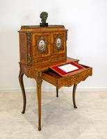 Antique French Kingwood Writing Desk / Side Cabinet With Porcelain Plaques (1 of 7)