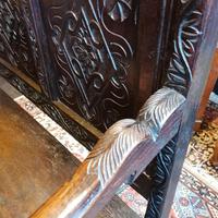Stunning Heavily Carved Gothic Revival Oak Settle (9 of 14) Stunning Heavily Carved Gothic Revival Oak Settle (9 of 14)