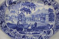 Antique Blue & White Pearlware Parkland Scenery Platter (10 of 12) Antique Blue & White Pearlware Parkland Scenery Platter (10 of 12)