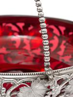 Victorian Silver Plated Basket with the Original Cranberry Glass Liner (6 of 6) Victorian Silver Plated Basket with the Original Cranberry Glass Liner (6 of 6)