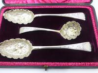 Antique Victorian Pair of Silver Gilt Berry Spoons & Sifter Spoon Set Sheffield 1898 (4 of 8) Antique Victorian Pair of Silver Gilt Berry Spoons & Sifter Spoon Set Sheffield 1898 (4 of 8)