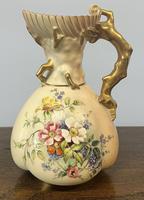 Scarce Royal Worcester Jug with Coral Fashioned Handle