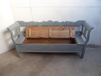 Grey & Blue 3 Seater Antique Pine Kitchen / Hall Box Settle / Bench (2 of 10) Grey & Blue 3 Seater Antique Pine Kitchen / Hall Box Settle / Bench (2 of 10)