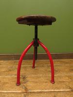 Antique Industrial Engineers, Machinists Stool, Red metal base, early 20th Century (8 of 9) Antique Industrial Engineers, Machinists Stool, Red metal base, early 20th Century (8 of 9)
