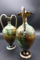 Attractive Pair of Mid 19th Century Agateware High-Handled Vases (2 of 5) Attractive Pair of Mid 19th Century Agateware High-Handled Vases (2 of 5)