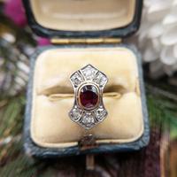 Art Deco 18ct Gold, Platinum Ruby & Diamond Shield Ring (5 of 8) Art Deco 18ct Gold, Platinum Ruby & Diamond Shield Ring (5 of 8)