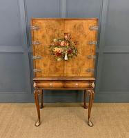 Floral Painted Burr Walnut Cabinet on Stand (13 of 15) Floral Painted Burr Walnut Cabinet on Stand (13 of 15)