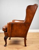 Victorian Hand Dyed Brown Leather Wing Back Armchair (5 of 13) Victorian Hand Dyed Brown Leather Wing Back Armchair (5 of 13)