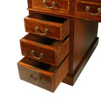 Victorian Mahogany & Satinwood Pedestal Desk (8 of 8) Victorian Mahogany & Satinwood Pedestal Desk (8 of 8)