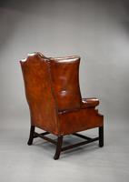 George II Style Brown Leather Hand Dyed Wingback Armchair (14 of 17) George II Style Brown Leather Hand Dyed Wingback Armchair (14 of 17)
