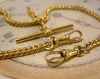 Vintage Pocket Watch Chain 1950s 14ct Rolled Gold Double Albert With Sliding T Bar (8 of 11) Vintage Pocket Watch Chain 1950s 14ct Rolled Gold Double Albert With Sliding T Bar (8 of 11)