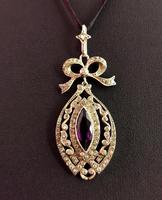 Antique Edwardian Paste Pendant, Sterling Silver (3 of 11) Antique Edwardian Paste Pendant, Sterling Silver (3 of 11)