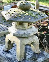 Weather Worn Granite Pagoda Garden Ornament Lantern (2 of 3) Weather Worn Granite Pagoda Garden Ornament Lantern (2 of 3)