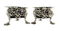 Pair of Antique Victorian Sterling Silver 'Oriental Heads' Salts 1840 (6 of 10) Pair of Antique Victorian Sterling Silver 'Oriental Heads' Salts 1840 (6 of 10)