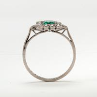 Art Deco Emerald & Diamond Cluster Engagement Ring c.1930 (3 of 7) Art Deco Emerald & Diamond Cluster Engagement Ring c.1930 (3 of 7)