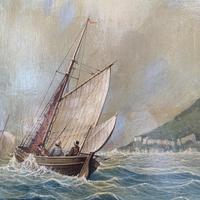 Antique French marine seascape oil painting of Mont St Michel signed Shimmin (5 of 10) Antique French marine seascape oil painting of Mont St Michel signed Shimmin (5 of 10)