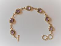 Old 925 Sterling Silver Amethyst Gem Set Link Bracelet - Boxed (4 of 8) Old 925 Sterling Silver Amethyst Gem Set Link Bracelet - Boxed (4 of 8)