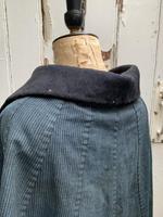 Antique French handmade indigo blue striped linen cape or cloak with black wool collar one size (4 of 10) Antique French handmade indigo blue striped linen cape or cloak with black wool collar one size (4 of 10)