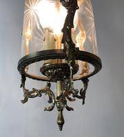 Vintage French Gilt Bronze Three Light Hall Lantern Pendant (5 of 12) Vintage French Gilt Bronze Three Light Hall Lantern Pendant (5 of 12)