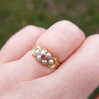 Antique 18ct Yellow Gold Garnet & Pearl Locket Ring (10 of 10) Antique 18ct Yellow Gold Garnet & Pearl Locket Ring (10 of 10)