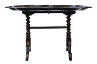 Victorian Tilt Top Decorated Black Lacquer Tray Top Coffee Table (3 of 11) Victorian Tilt Top Decorated Black Lacquer Tray Top Coffee Table (3 of 11)